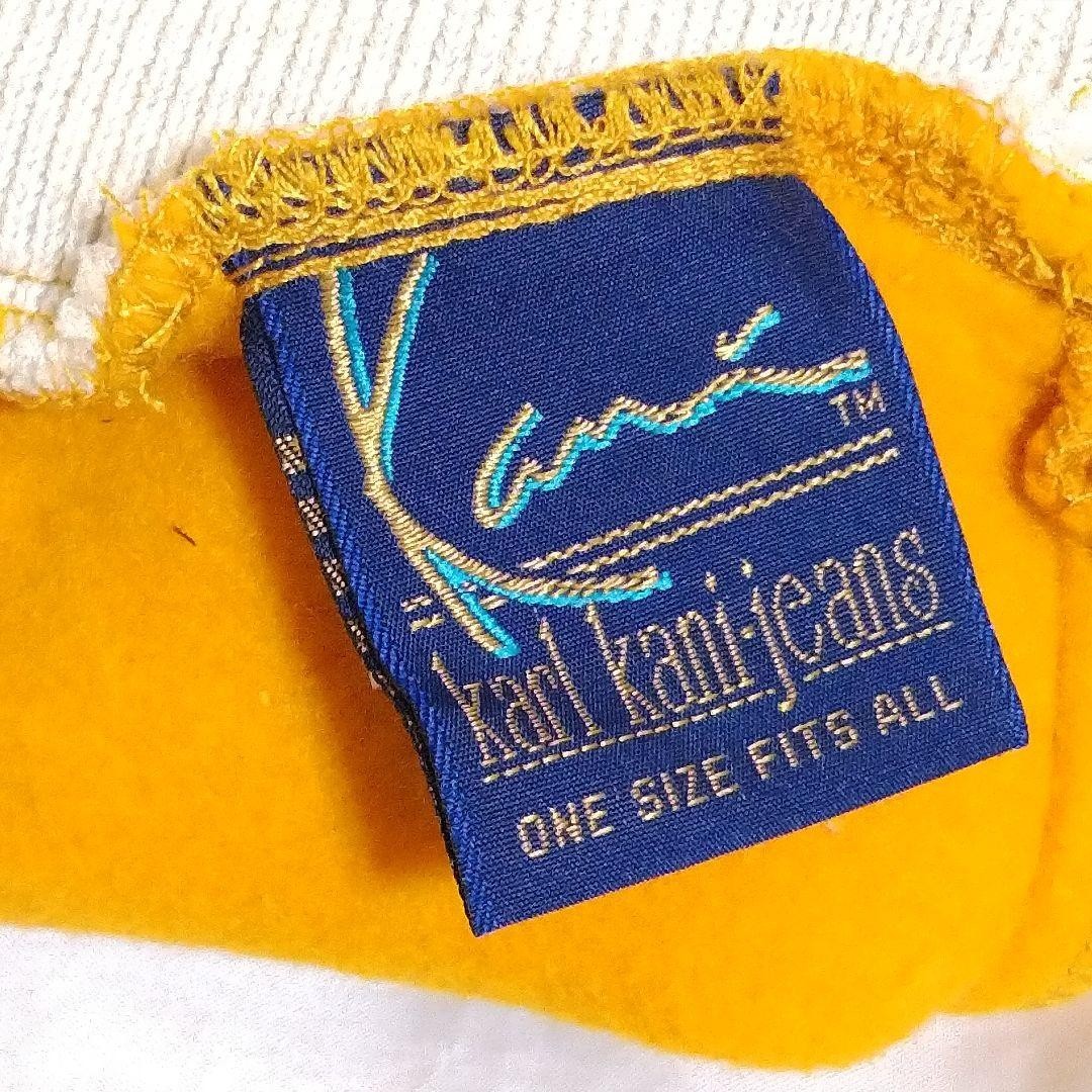 Karl Kani Jeans Sweat Knit Beanie Streetwear Icon Yellow White 90s