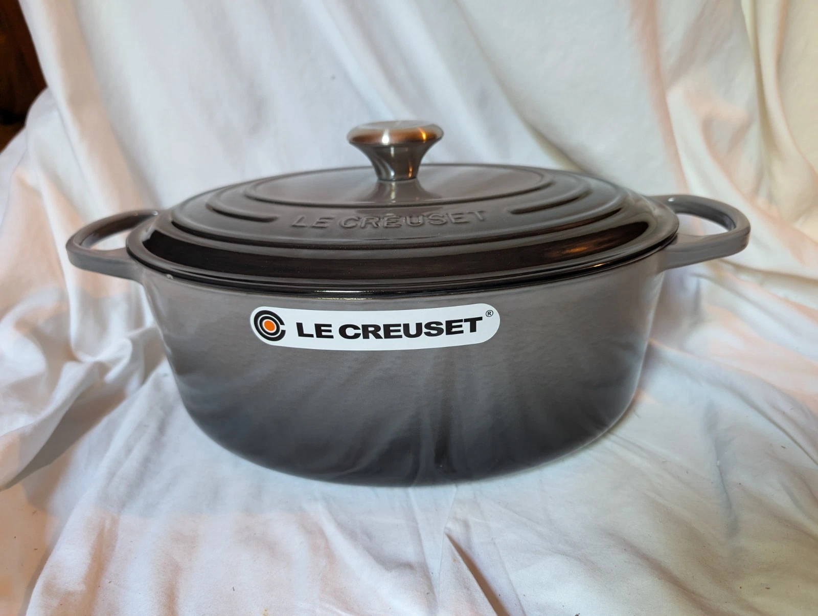Le Creuset Oyster Gray 6.75 Quart Cast Iron Oval Dutch Oven 31 New