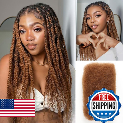 Style Icon 1 Bundle Afro Kinkys Bulk Human Hair 16in Golden Brown Twist Curly Ex