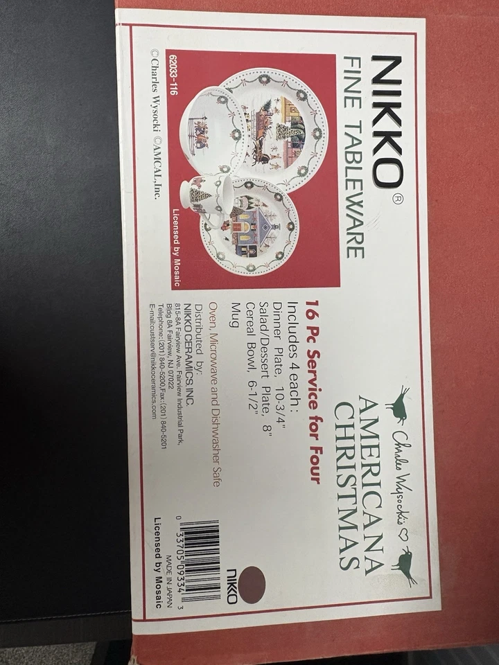 Juego de vajilla de Navidad Nikko Americana diseño por Charles Wysocki 16 piezas Foto 2 de 4