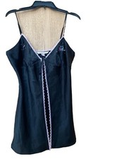 Victoria's Secret Black With Pink Lace Babydoll Teddy Lingerie With Sequins Sz L