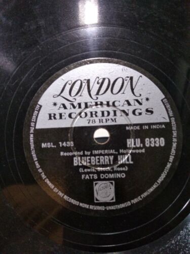 FATS DOMINO Blueberry Hill/I can't go on SELTEN 78 RPM RECORD 10" INDIEN indisch sehr guter Zustand + - Bild 1 von 2