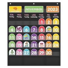Monthly Calendar Pocket Chart with 92 Activity Cards for KidsSimplified Calen...