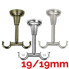 Curtain Pole Ceiling Bracket double 1pc Classic 19/19 metal fit to 19mm Poles