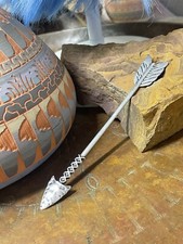 Pewter Silver Arrow Indian Hair Stick Punk Goth Chopstick Man Bun Men's Women's