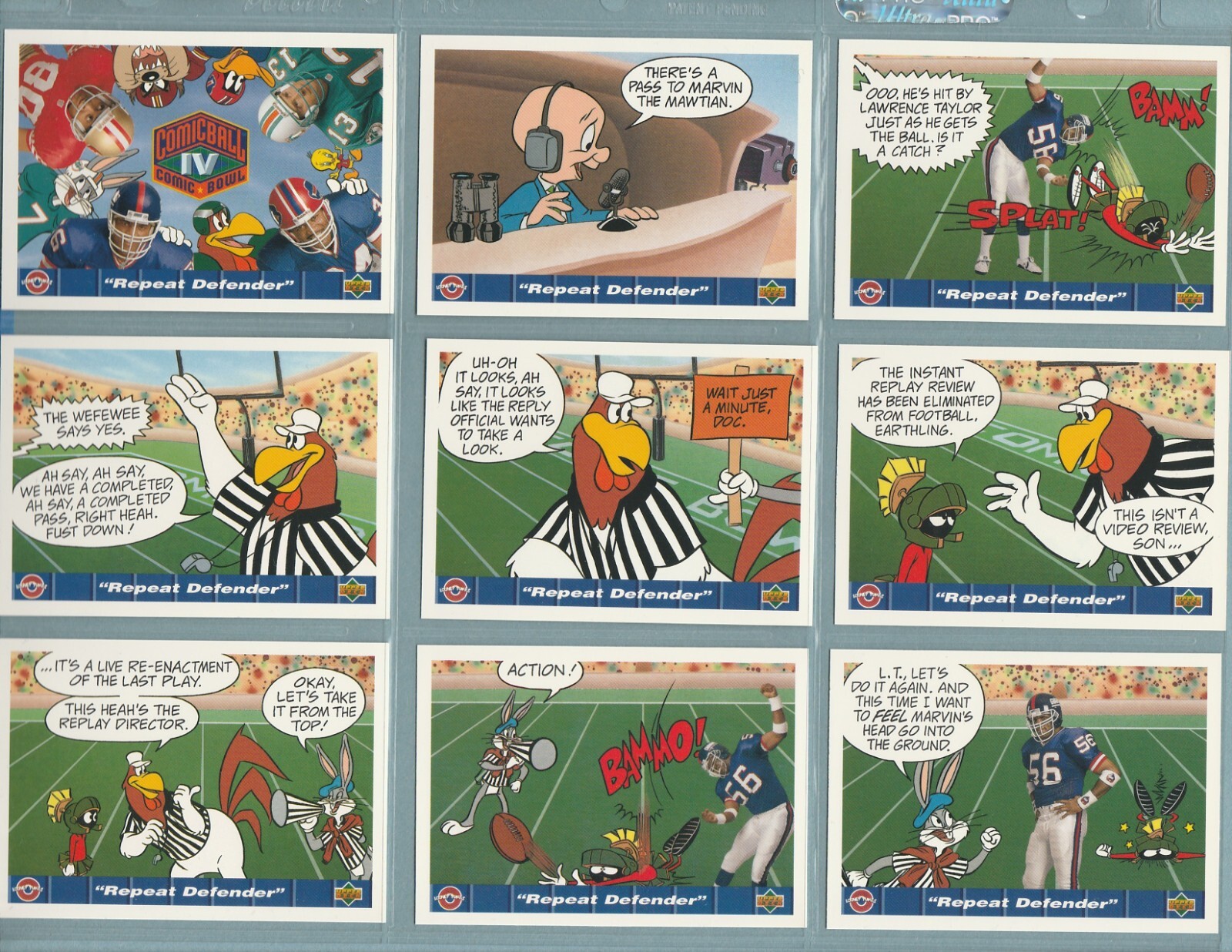 1992 Comic Ball IV Lawrence Taylor Marvin the Martian Repeat Defender #120 HOF