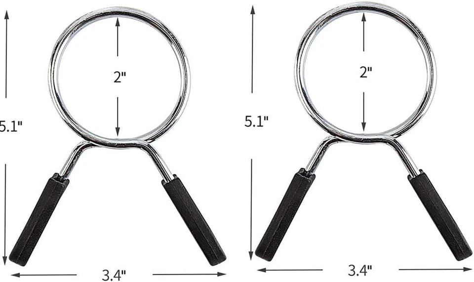 Barbell Clips Olympic Barbell Clamps Collars 2 Inches Weight Bars Lock Dumbbell - Image 2 of 4