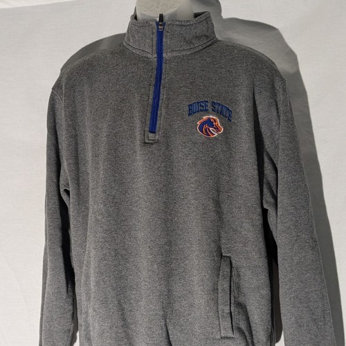 Boise State Broncos Sweatshirt Gray, Blue, 1/4 Zip, Long Sleeve, Pullover, Large - Picture 14 of 15