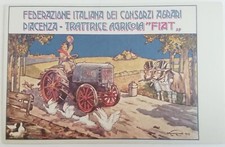 CARTOLINA FIAT MACCHINA FEDERAZIONE CONSORZI AGRARI PIACENZA TRATTRICE AGRICOLA 