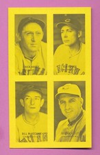 YELLOW 1977 TCMA EXHIBIT 4-in-1 GEORGE KELLY CHICK HAFEY HOF BLANK BACK *TPHLC