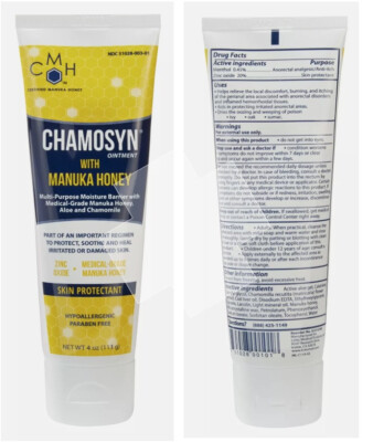 Chamosyn Moisture Barrier Skin Protectant Ointment Aloe Manuka Honey 4oz SC0125W