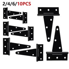 4-10" Heavy Duty T-Strap Shed Hinges Gate Door Barn Strap Black Wrought Hardware