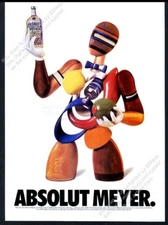 1992 Absolut Meyer Daniel Meyer vodka bottle art vintage print ad