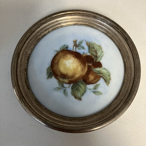 Lenox Sterling Silver Rimmed 4.5” Fruit Themed Coasters Lot Of Three (3) - Picture 3 of 7
