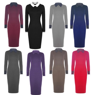 peter pan collar midi dress