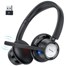 New bee Wireless Headset Bluetooth Headset with Noise Cancelling Microphone 2...