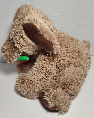 10" Russell Stover Coco Love Pup Plush Rose In Mouth Valentines Day Brown - Picture 3 of 4