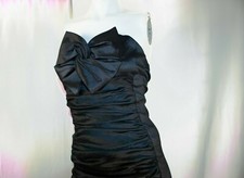 MASQUERADE New Black Silver Gray Solid Women Strapless Formal Dress Size M
