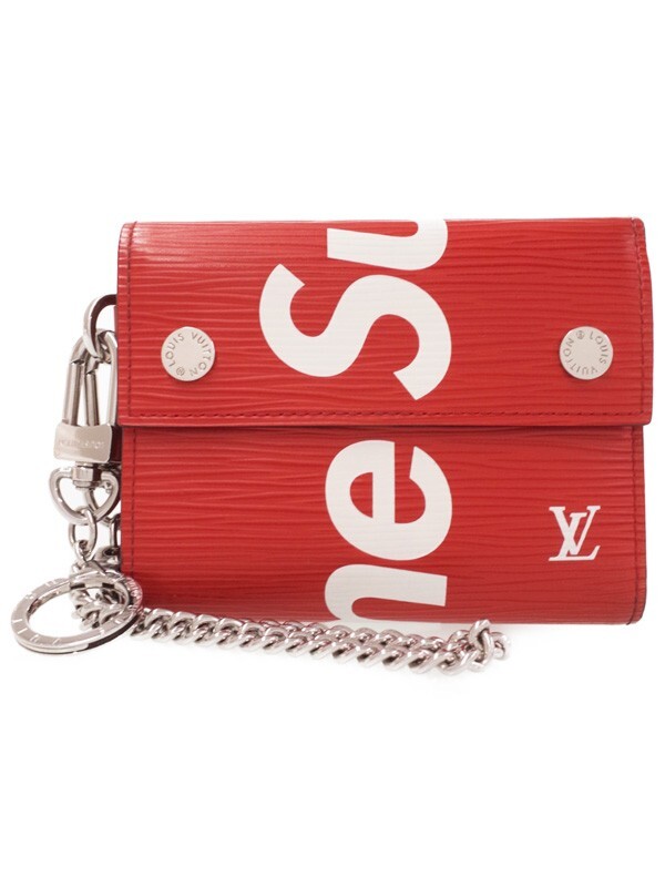 Authentic LOUIS VUITTON Epi (SUPREME) Chain Wallet M67755 Wallet 