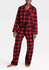 Women’s Wondershop 2pc Cozy Flannel  Red Buffalo Plaid Sleep Set Size 3X NEW