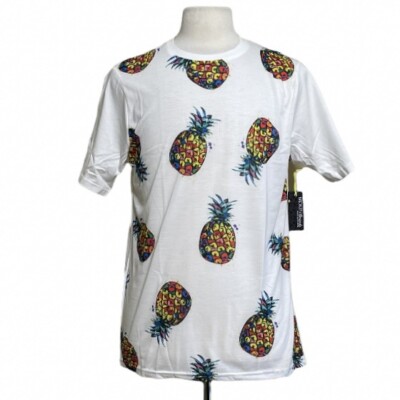 Broken Threads T-Shirt S/Sleeve Men s White Crewneck Pineapple New -  MSRP $28