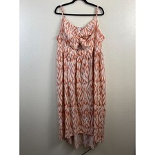 NINE WEST Midi Dress Womens Plus Size 3X Orange Sundress vacation Beach Boho