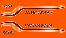 1972 Kawasaki H1 500 Fuel Tank & Side Cover Decals Pin Striping Set CANDY ORANGE - Picture 2 of 4