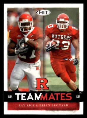 Ray Rice / Brian Leonard 2008 SAGE HIT Teammates Card #60 Rutgers