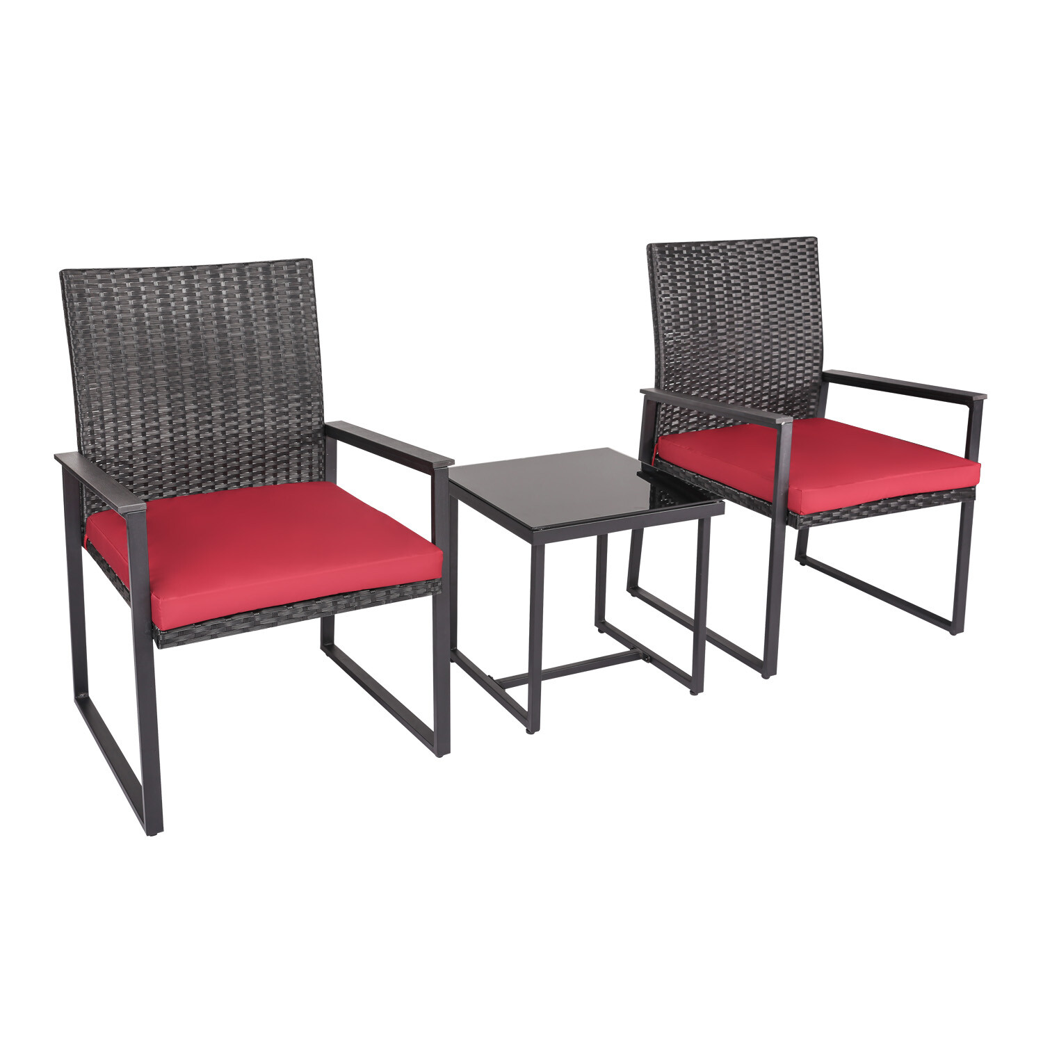 Yongcun Outdoor Furniture Set Patio Resin Rattan And Steel One Table Two Chair For Sale Online Ebay