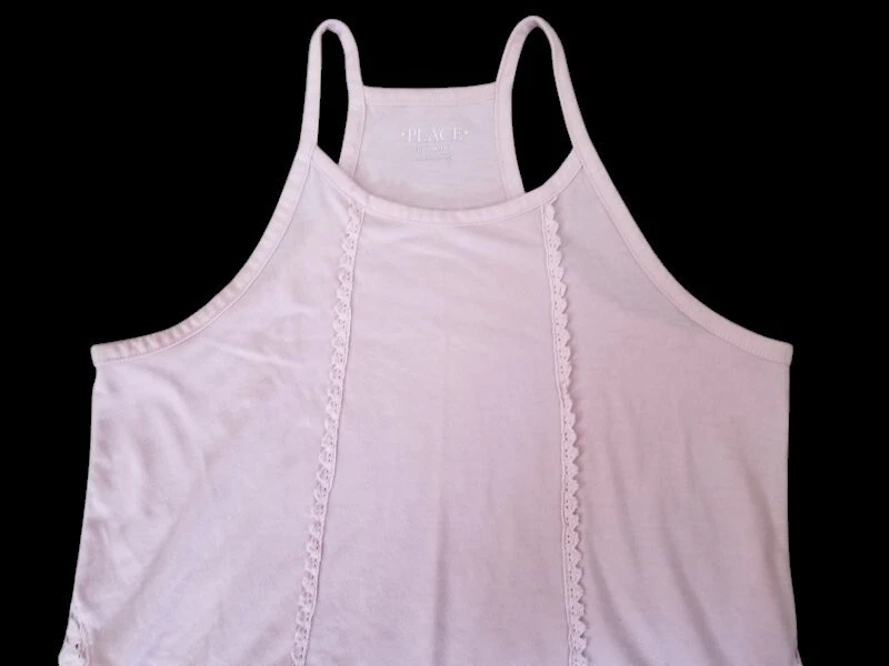 * Camiseta sin mangas THE CHILDREN’S PLACE rosa claro con encaje lateral niñas talla L 10-12 Foto 4 de 4