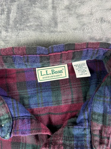 Vintage L.L. Bean Flannel Shirt Men’s XL Plaid Northwoods USA Made Heavyweight - Picture 2 of 5