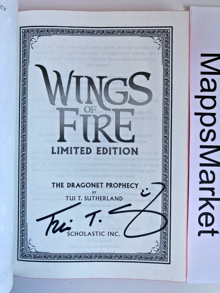 SIGNED The Dragonet Prophecy (Wings of Fire 1) Tui T. Sutherland