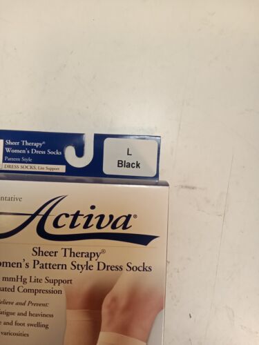 Activa Sheer Therapy Calze eleganti da donna con motivo, Nero, 15-20 MMHG - Foto 10 di 18