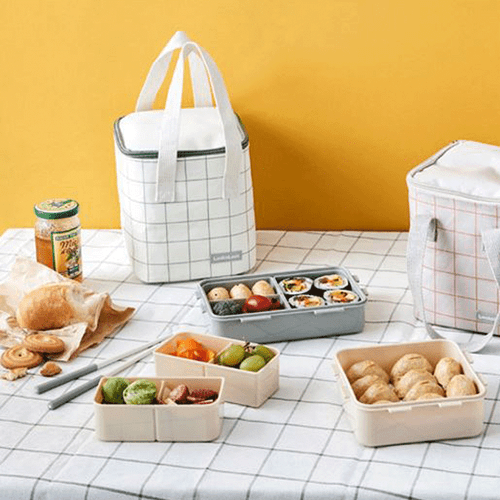 LocknLock) Food Containers Square Lunch Box Set / 3 Tier (with ice pack -823 - Picture 3 of 8