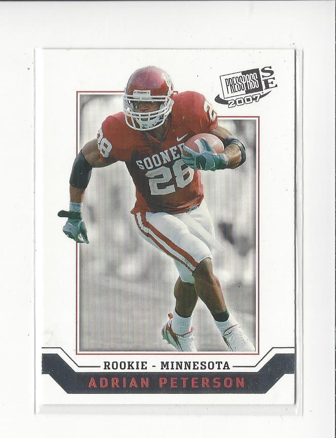 2007 Press Pass SE #29 Adrian Peterson RC Rookie Vikings Oklahoma