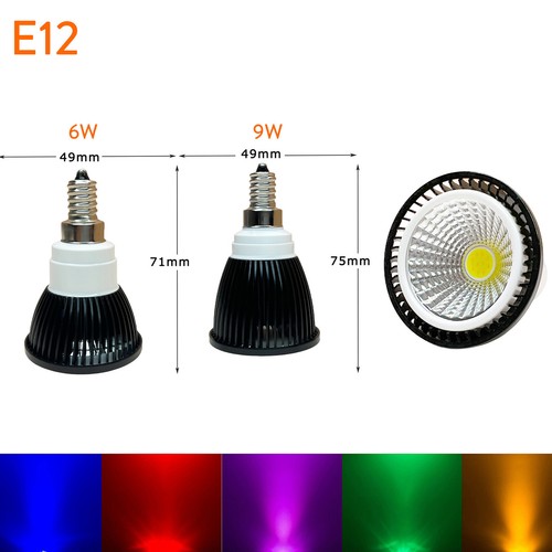 Dimmable 6W 9W LED COB Spotlight Bulb GU10 MR16 E27 E14 E12 GU5.3 Black Lamp RK - Picture 18 of 18