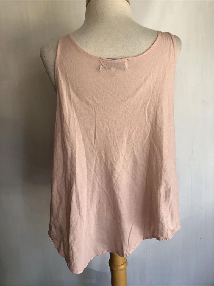 Camiseta sin mangas TAKE ME ON HOLIDAY oficial para mujer WILDFOX rosa swing pequeña Foto 4 de 4