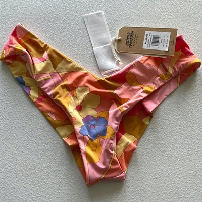 Billabong Women's Multicolor Groovy Garden Fiji Reversible Bikini Bottoms Size M