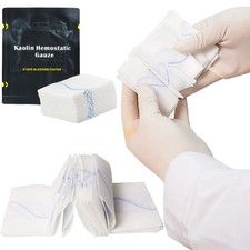 5/10pcs Hemostatic Kaolin Gauze Combat Emergency Trauma Z-Folded Wound Dressing