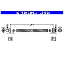2x ATE Bremsschlauch vorne 97035513700 22174772