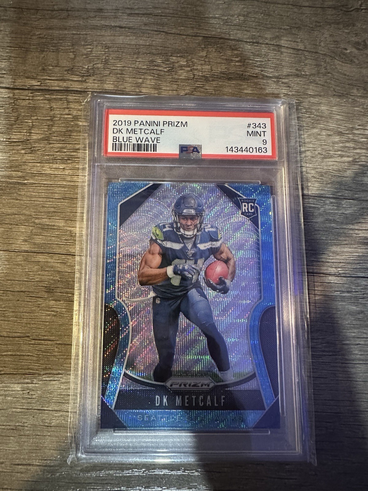 2019 Panini Prizm DK Metcalf Blue Wave Prizm Rookie #343 PSA 9 /199 Seahawks