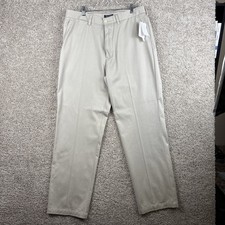 Nautica Clipper Mens Tan Khaki Flat Front Chino Pants 36W x 32L NWT