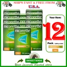 12 X Nicorette Gum  4mg 105 pieces Fruitfusion fruit  ""USA SELLER - FAST SHIP"