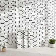 40-Sheet Peel and Stick Hexagon Mosaic Backsplash for Luxurious Kitchens