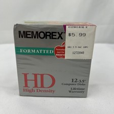 NEW Memorex 12 pack HD 1.44 mb 3.5" Floppy Disks Sealed Mac  IBM PC Format
