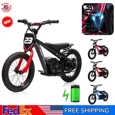 24V Electric Dirt Bike for Kids Electric Motorcycle 16'' Electric Battery Bike