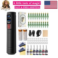 Tattoo Kits Tattoo Machine with Two 1600mAh Batteries,20PCS Cartridge,Tattoo ...