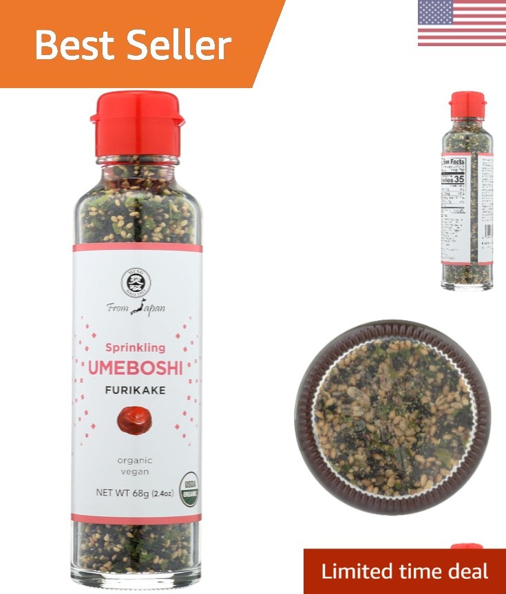 Organic  Umeboshi Furikake - Sesame Flavor, Convenient 2.4oz Size, 6 Pack