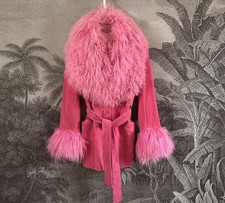 Rare Real Suede Afghan Coat Penny Lane Urban Outfitters Fur V. Charlotte Simone!