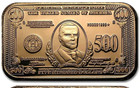 1 Troy Oz. Copper Bar McKinley $500 Banknote Design .999 Fine Pure Bullion Ingot — photo 4